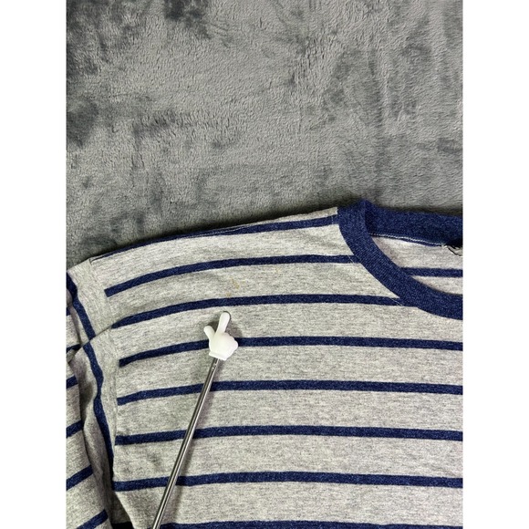 90s HRLA San Francisco Striped Long Sleeve Shirt Gray Blue XL Classic Preppy‎ - Picture 4 of 8